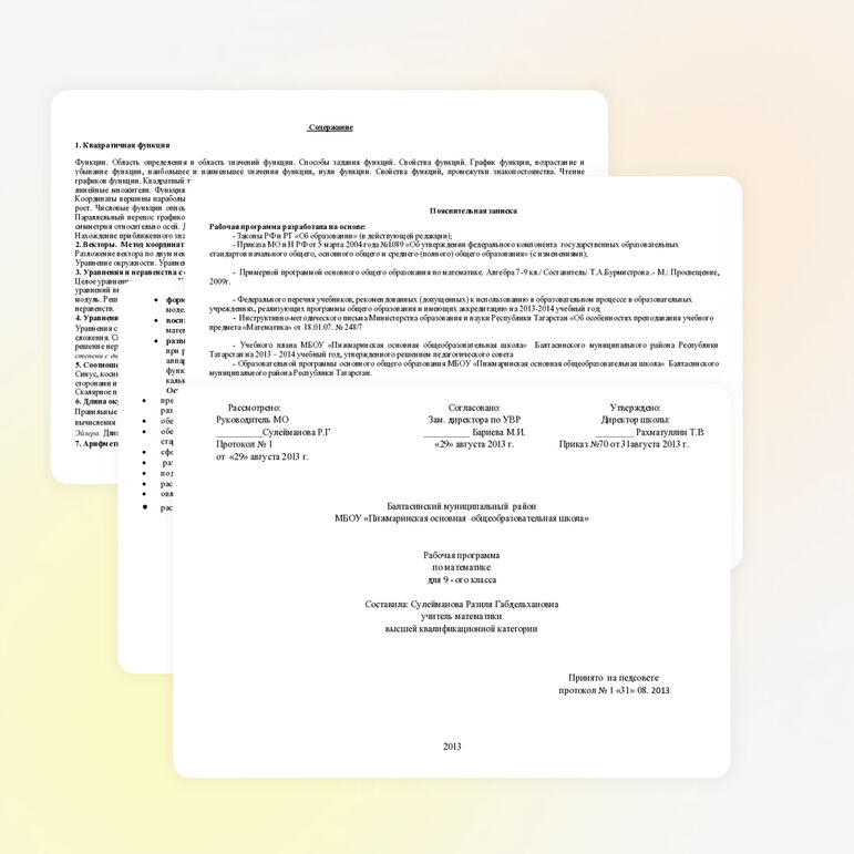 РАБОЧАЯ ПРОГРАММА