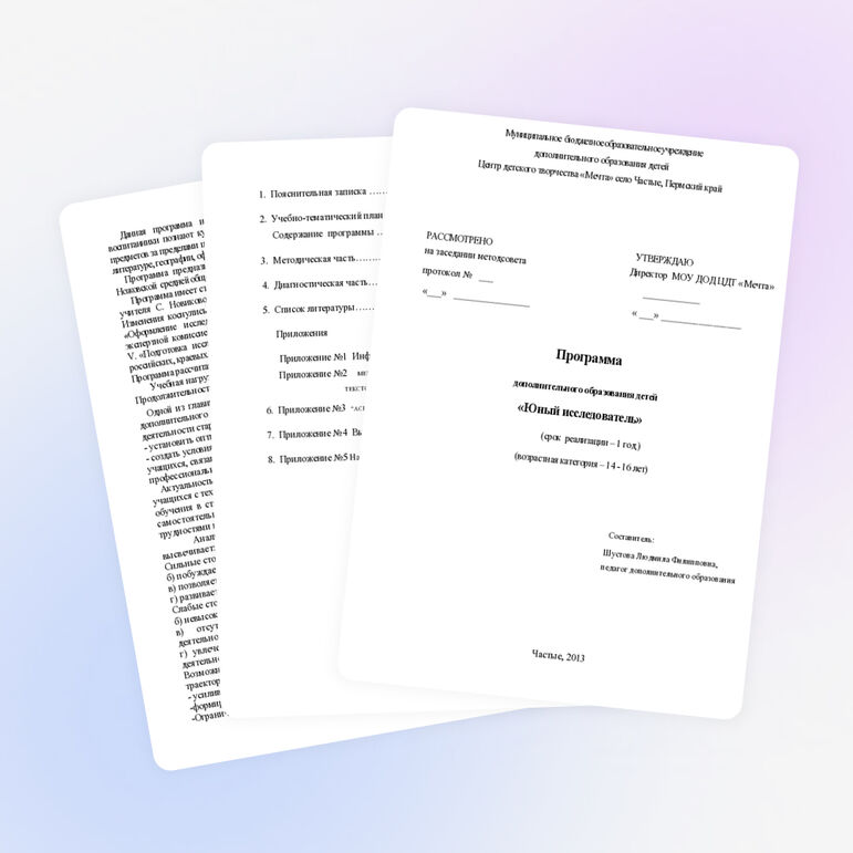 Программа дополнительного образования детей «Юный исследователь»