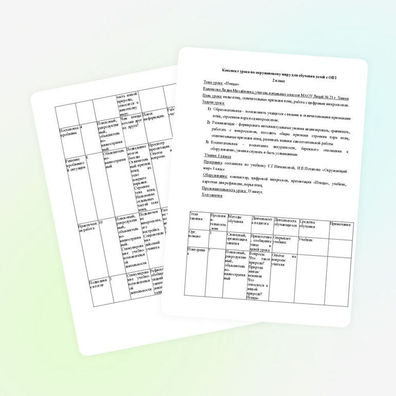 Конспект урока