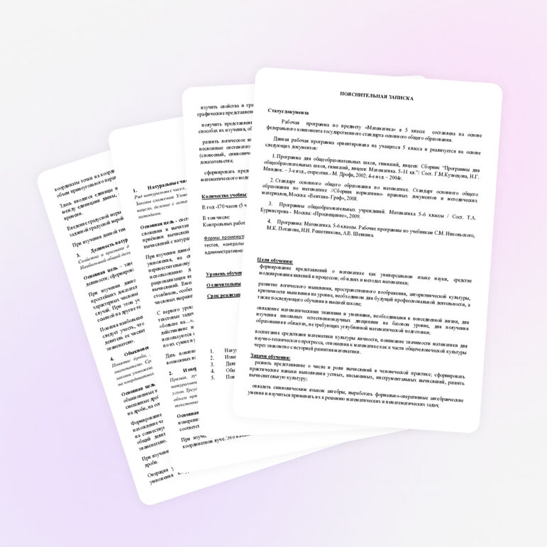 Рабочая программа по математике 5 класс (Никольский)