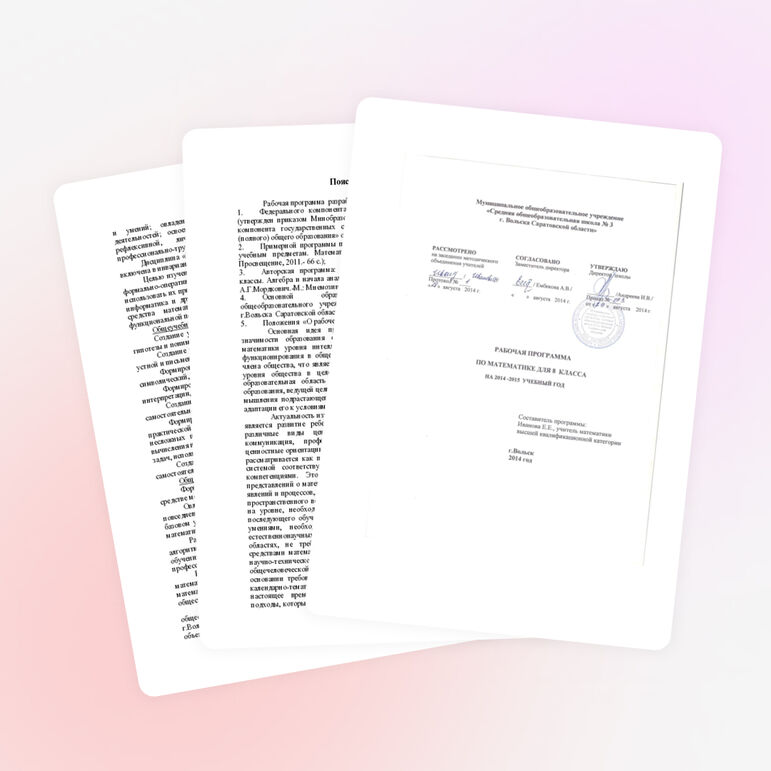 Рабочая программа 8 класс