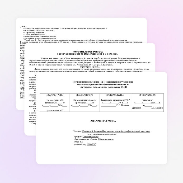 Рабочая программа по обществознанию для 6-9 классов
