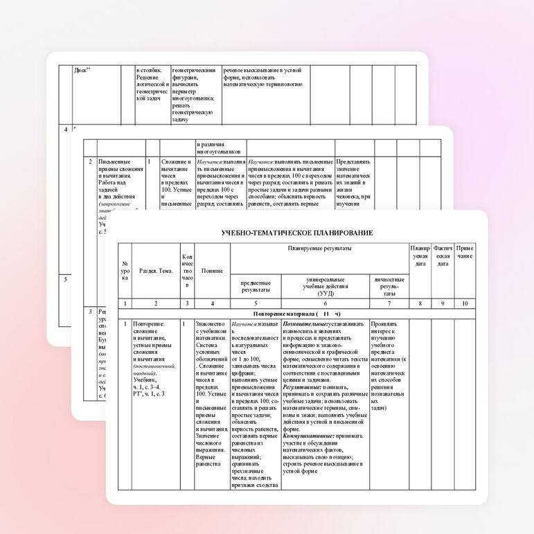 Программа по математике 5 класс