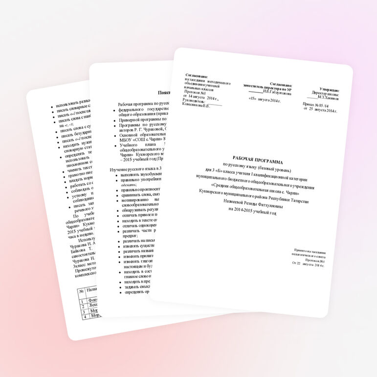 РАБОЧАЯ ПРОГРАММА по русскому языку 3 класс ПНШ Р. Г. Чураковой.