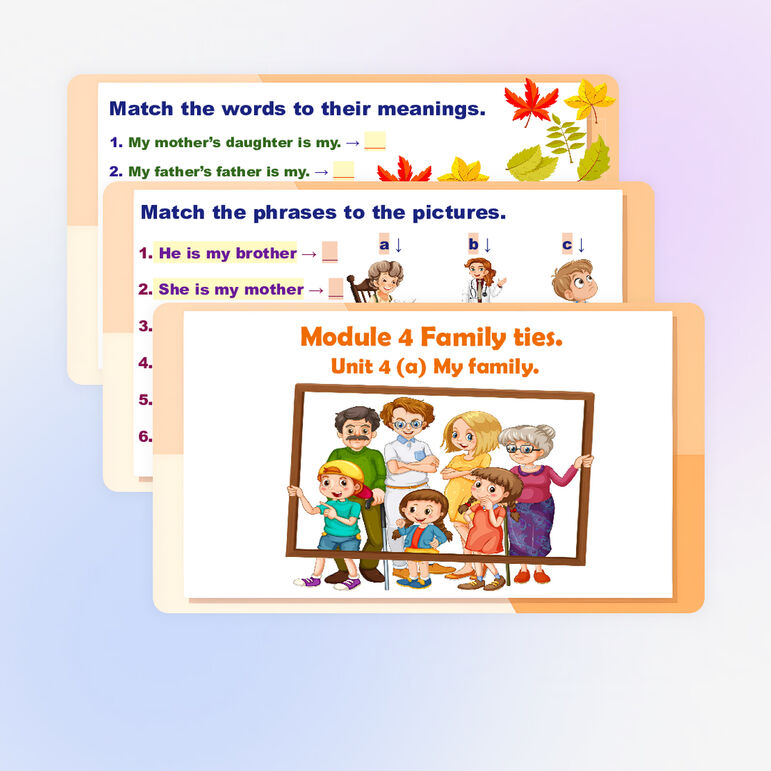 Презентация с заданиями для УМК Spotlight для 5 класса «Module 4 Family ...