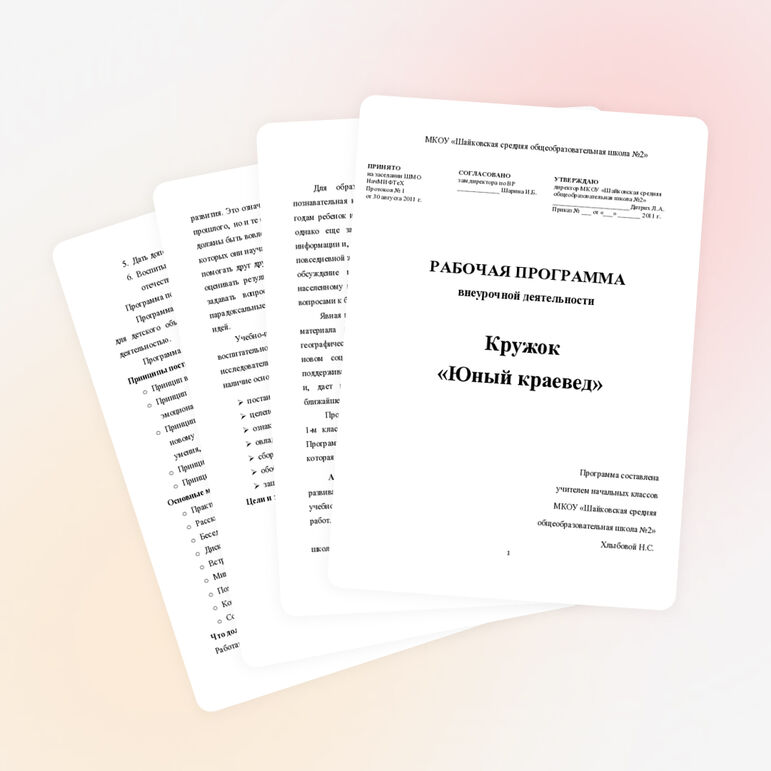 Рабочая программа внеурочной деятельности младших школьников «Юный краевед»