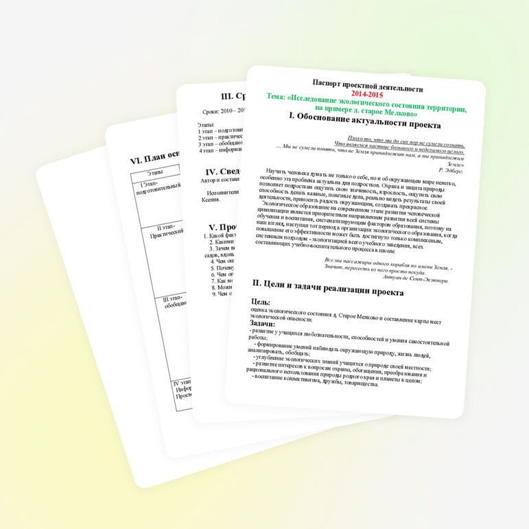 Проект по географии "Экологическое состояние территории" 5-9 класс