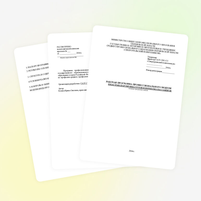 Программа ПМ .02 для 190631.01