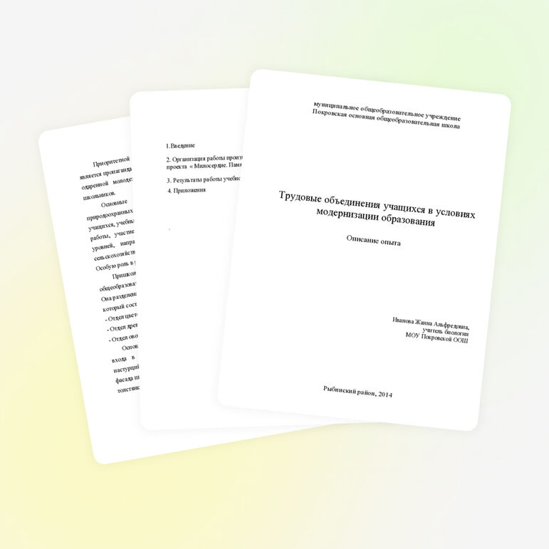 Трудовые объединения учащихся в условиях модернизации образования