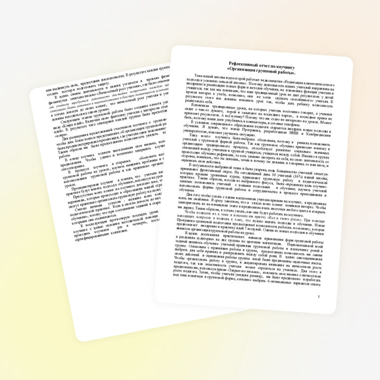 План коучинга "Организация групповой работы"