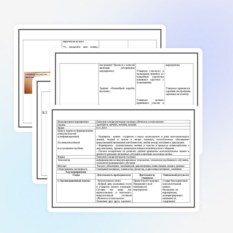 Психолого - педагогическая гостиная "Личность и психология"