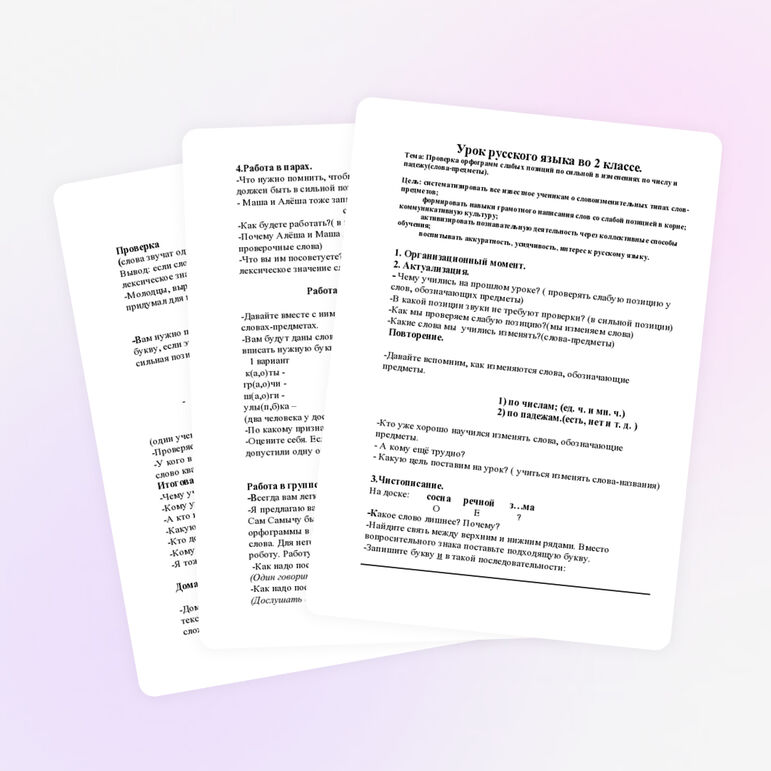 Урок русского языка на тему "Проверка орфограмм слабых позиций" 2 класс