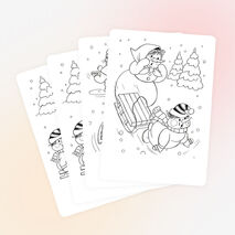 Новогодние раскраски "Снеговик и его друзья"