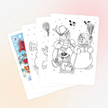 Новогодние раскраски "Снеговик и его друзья"