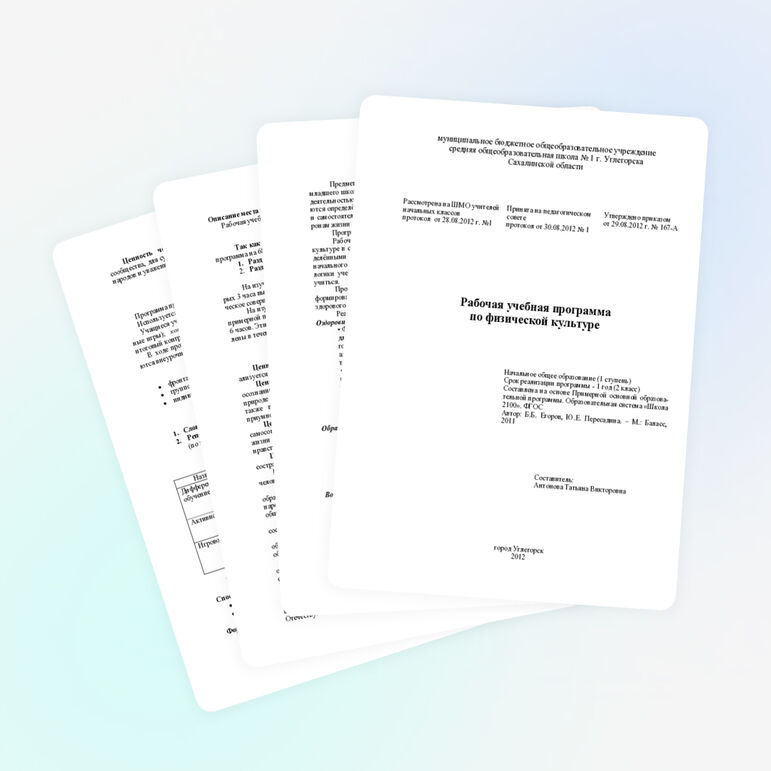 Рабочая учебная программа по физической культуре (2 класс)