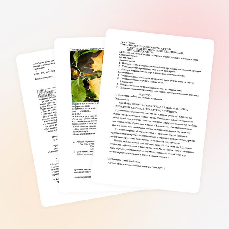 Урок русского языка . 7 класс
