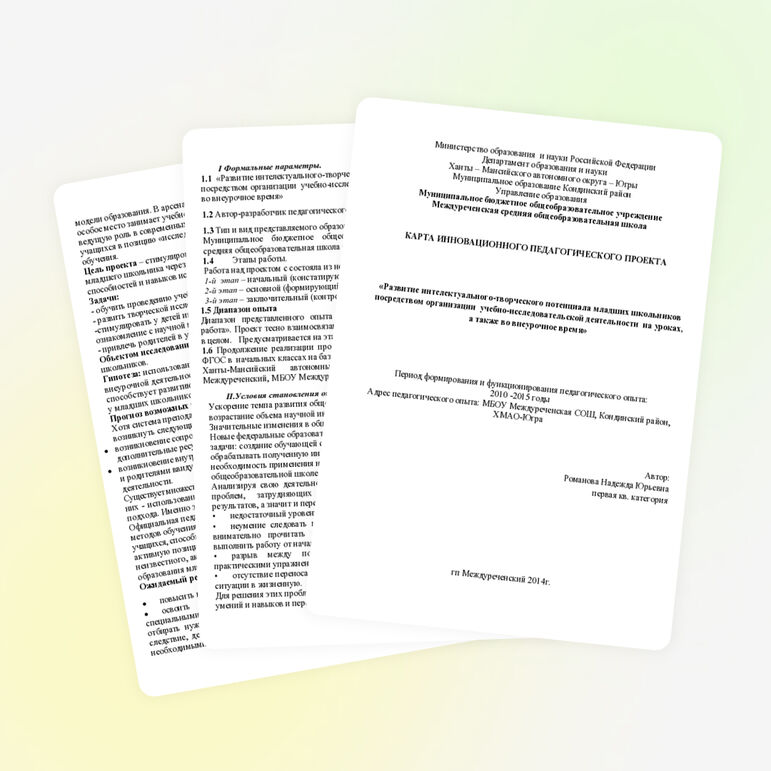 Опыт работы. Тема самообразования.