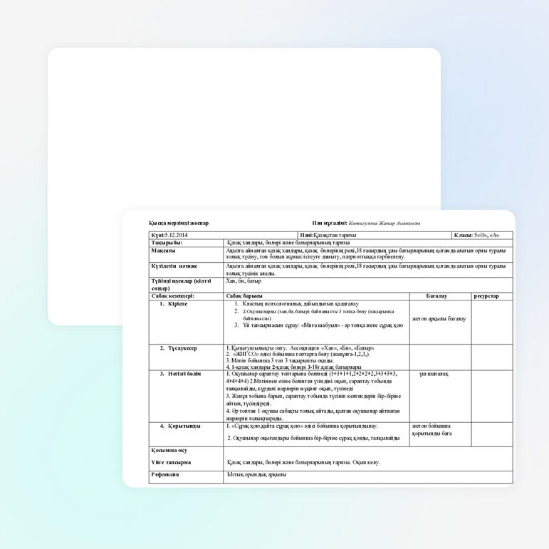 Открытый урок на тему "Казахское ханство"