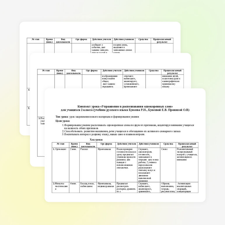 Конспект урока русского языка во 2 классе по теме "Упражнение в распознавании однокоренных слов"