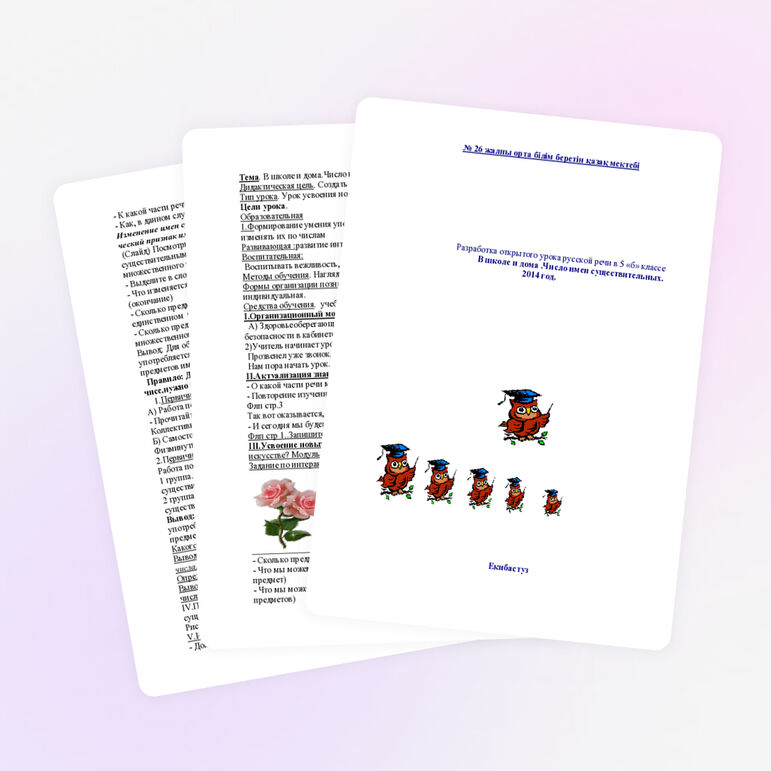 В школе и дома .Число имен существительных.(5 класс)