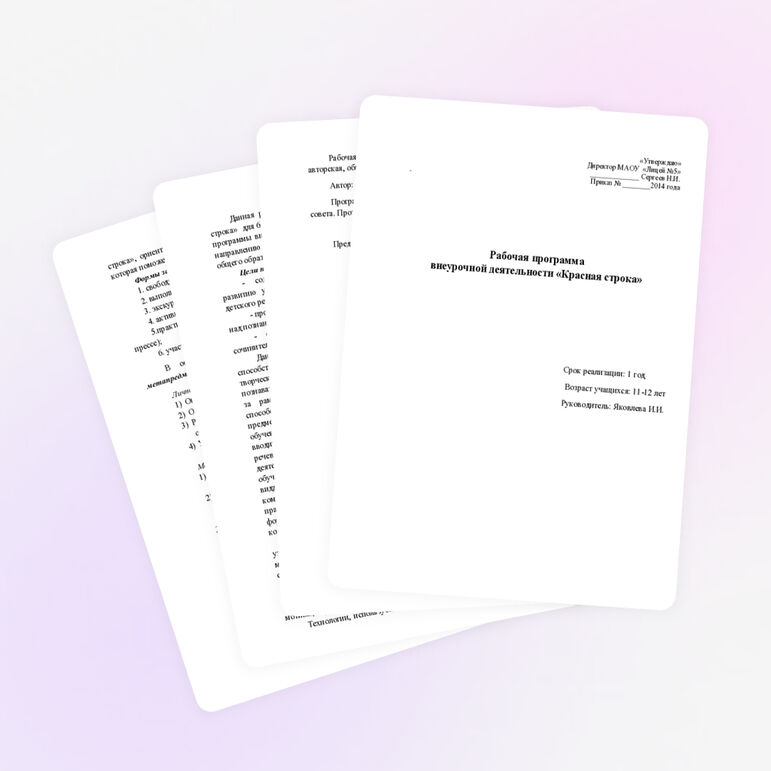Рабочая программа внеурочной деятельности «Красная строка» (1 год обучения)