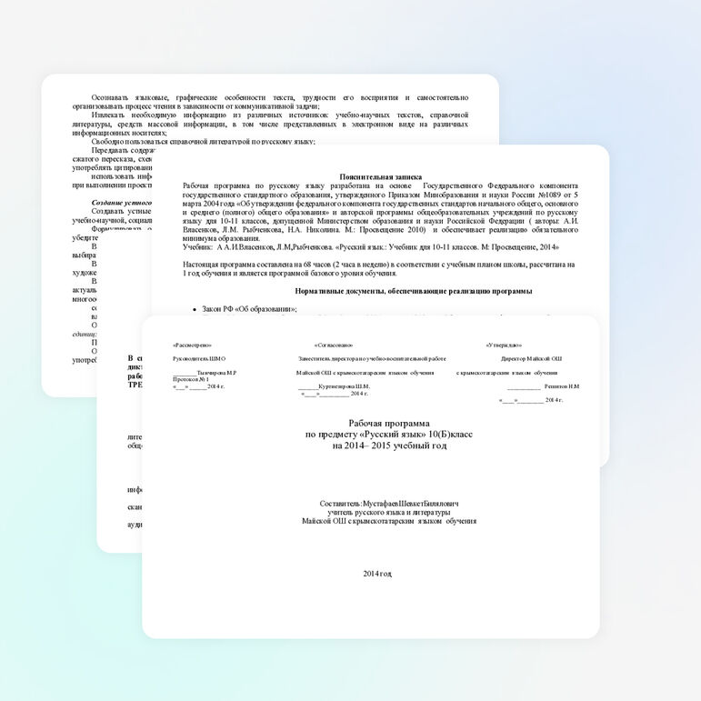 Рабочая программа по русскому языку (10 класс)