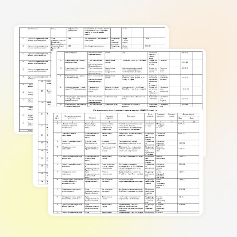 Календарно-тематическое планирование 1 класса