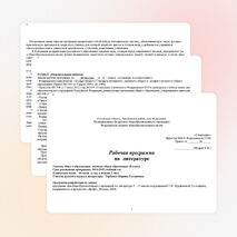 Рабочая программа по литературе 8 класс