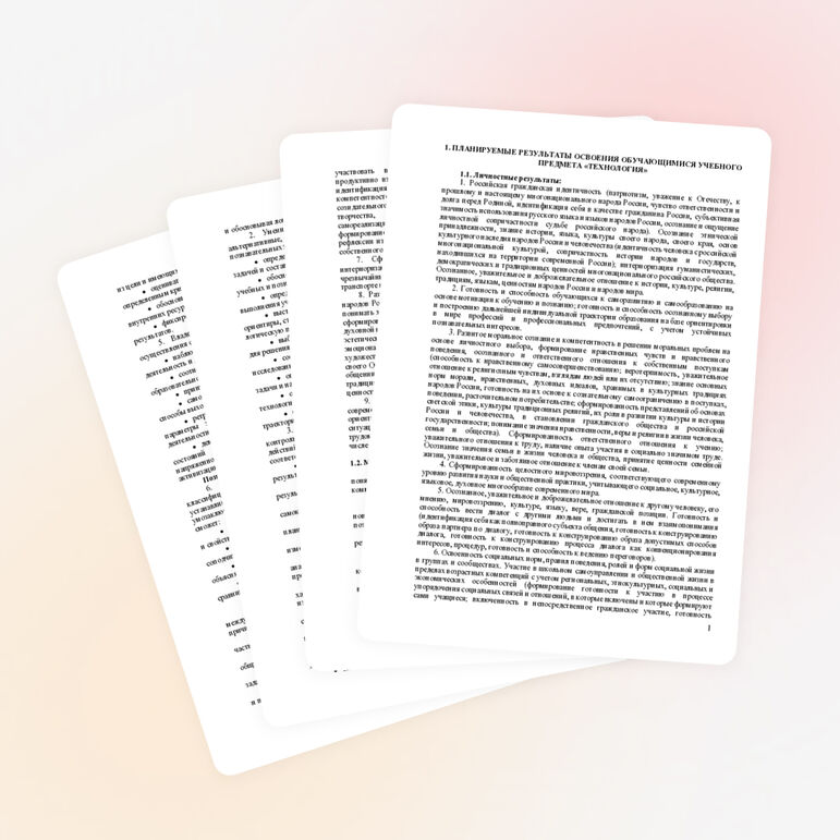 Рабочая программа по технологии для юношей (6-8 класс)