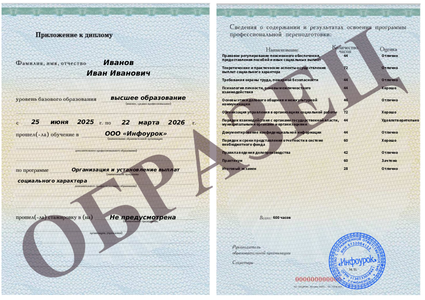 Приложение к диплому