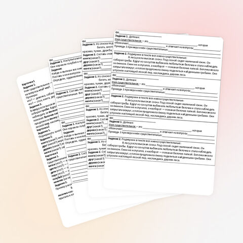 Карточки по теме «Имя существительное», 3 класс