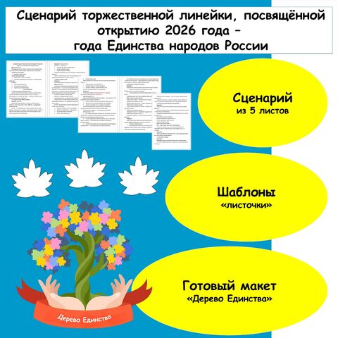 Сценарий торжественной линейки, посвящённой открытию года Единства народов России.