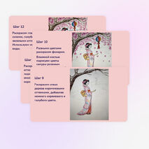 ИЗО. Поэтапное рисование. Изображение человека в японском искусстве. Традиционные праздники. ФГОС ИЗО, 4 класс.