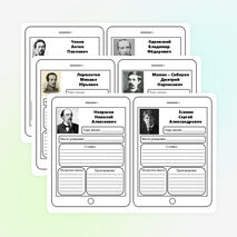 Вклейки биографии писателей. Литературное чтение. 4 класс.