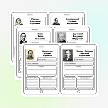 Вклейки биографии писателей. Литературное чтение. 4 класс.