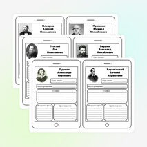 Вклейки биографии писателей. Литературное чтение. 4 класс.