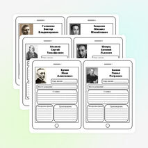 Вклейки биографии писателей. Литературное чтение. 4 класс.