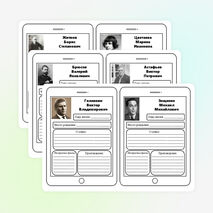 Вклейки биографии писателей. Литературное чтение. 4 класс.