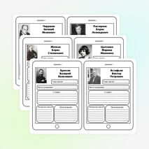 Вклейки биографии писателей. Литературное чтение. 4 класс.