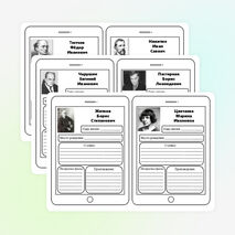 Вклейки биографии писателей. Литературное чтение. 4 класс.