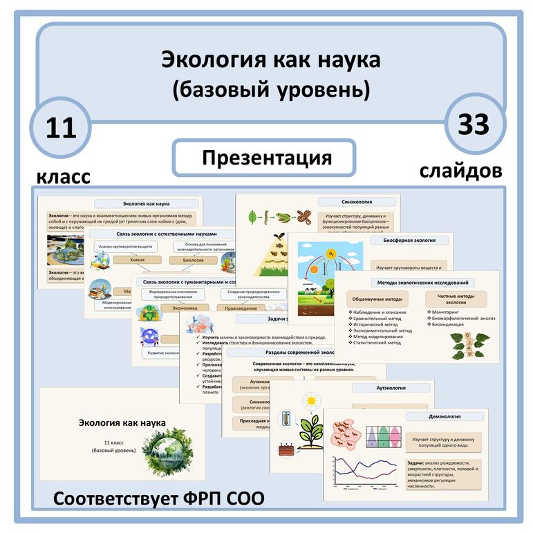 Презентация «Экология как наука» 11 класс