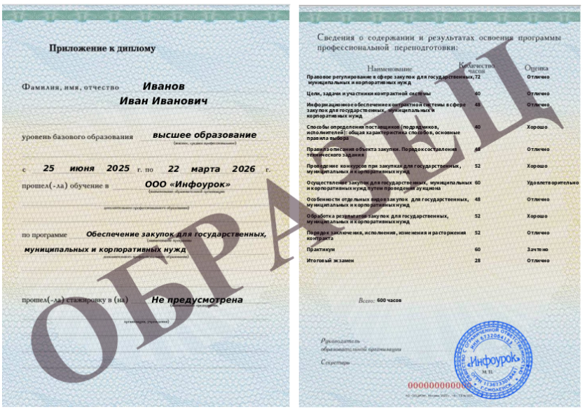 Приложение к диплому