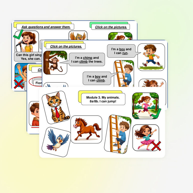 Рабочий лист "My animals", "I can jump" Spotlight 2 Module 3