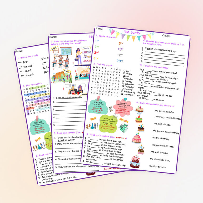 Рабочий лист Spotlight 4 Module 5 Unit 9a Tea party