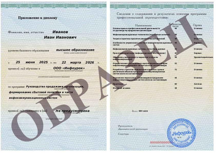 Приложение к диплому