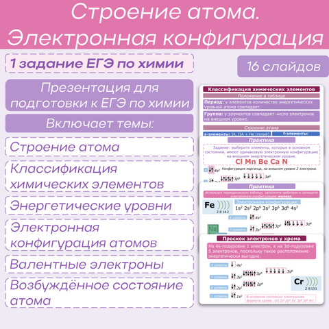 Презентация «Строение атома. Электронная конфигурация»