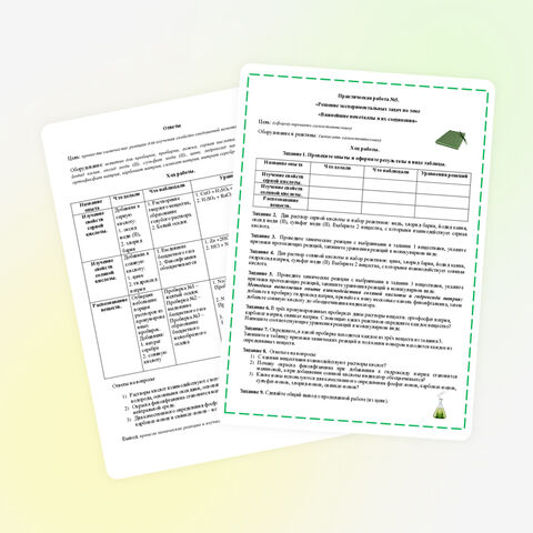 Практическая работа №5 «Решение экспериментальных задач по теме «Важнейшие неметаллы и их соединения» (9 класс)