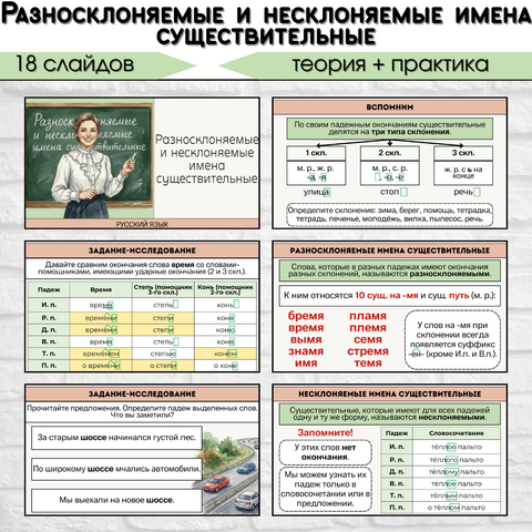 Презентация «Разносклоняемые и несклоняемые имена существительные»