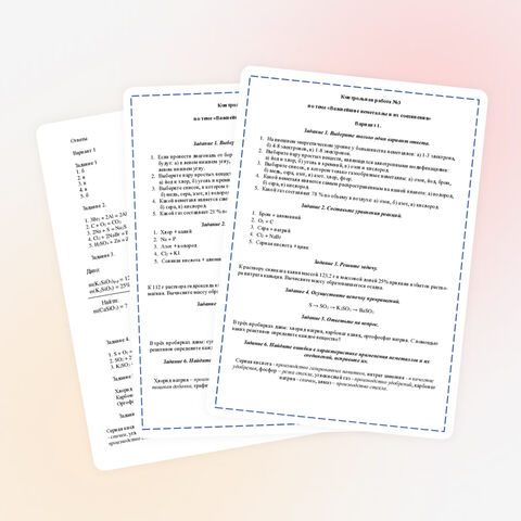 Контрольная работа №3 по теме «Важнейшие неметаллы и их соединения» (9 класс)