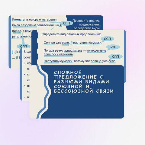 Сложное предложение с разными видами союзной и бессоюзной связи